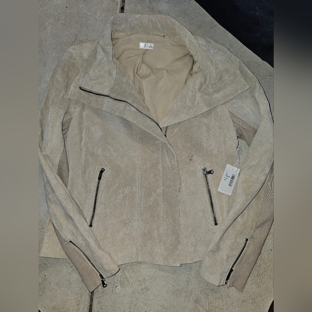 Ecru Suede Jacket XL Tan